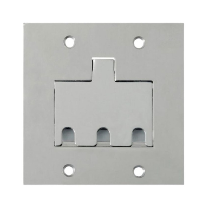 Placa Espelho de Aço Inox 4x4 para 3 Tomada Rj 45 Stamplac Placa