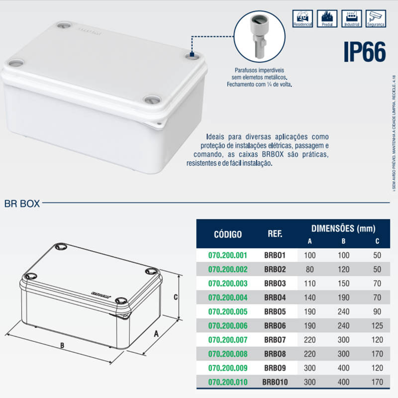 Caixa De Passagem Em Abs Ip X X Mm Brbo Brum Caixa De