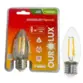Lâmpada Superled Vela Filamento 3W E=27 2700K Clara 20185 - Ourolux.