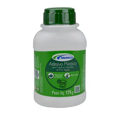 Adesivo Plástico Frasco 175G Com Pincel 90061 - Amanco