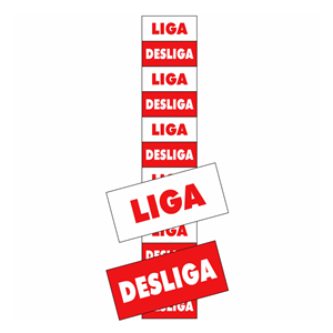 Placa de Sinalização Sinalize Liga/Desliga 25 X 5CM