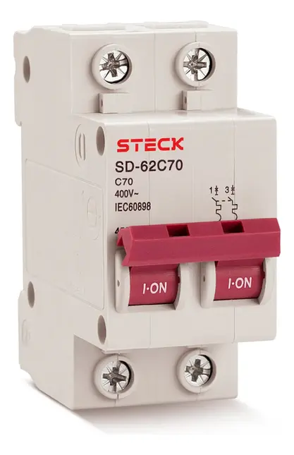 Disjuntor Tipo Din Bipolar Curva C 70A - Steck