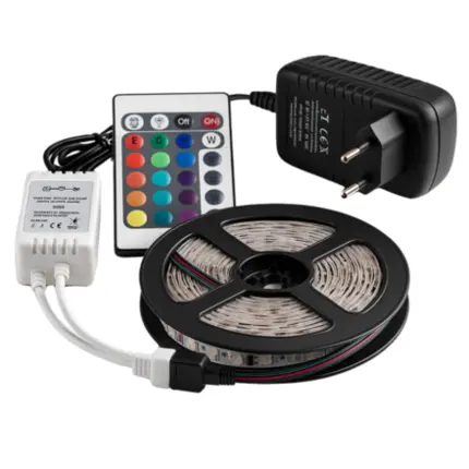 Fita de Led 5050 RGB 7,8w/m 12v IP20 Rolo Com 5 Metros 9151 - Gaya
