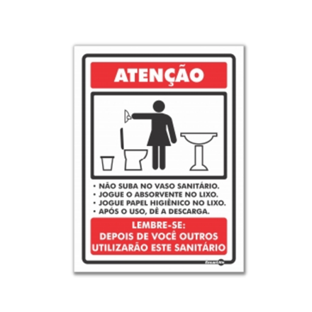 Placa de Sinalização Higiene Não Jogue Papel No Vaso Sanitário - Look  Placas de Sinalização