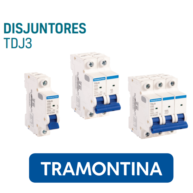 Disjuntor Tipo Din Bipolar Curva C 50a 3ka 58012110 Tramontina Disjuntor Tipo Din Bipolar 9969