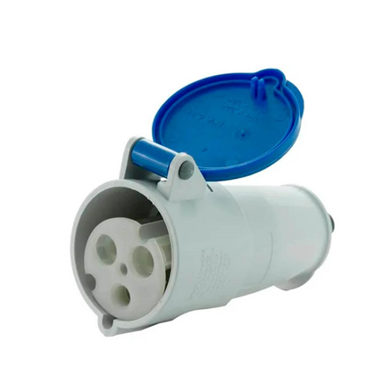 Wasserdichter Doppelstecker 2P+T, Grau – IP54, Staub- Und Spritzwassergeschützt, Mit Automatischer Verbindung