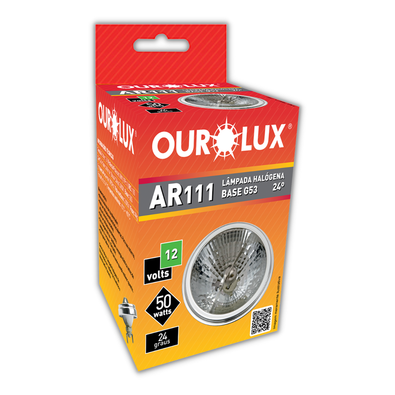 Lâmpada Halógena Refletora Ar-111 50W/12V 24º 01341 - Ourolux - Lâmpada ...