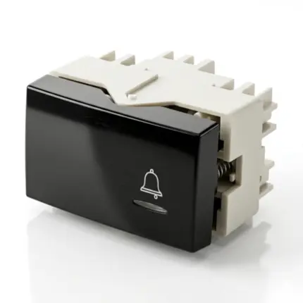 Módulo Interruptor Pulsador Campainha Com Luz 10A 250V Pa016532 - Mar-Girius Ebony Sleek