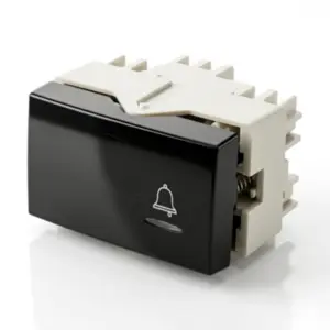 Módulo Interruptor Pulsador Campainha Com Luz 10A 250V Pa016532 - Mar-Girius Ebony Sleek