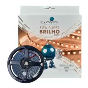Fita de Led Super Brilho 2835 IP-20 12w/m 6000k 12v Rolo Com 5 Metros 9047 - Gaya