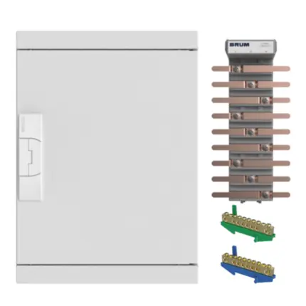 Quadro de Distribuição Embutir 34 Disjuntores + Barramento Bifásico 100A Volt - Brum