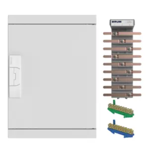 Quadro de Distribuição Embutir 34 Disjuntores + Barramento Trifásico 100A Volt - Brum