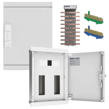 Quadro de Distribuição Embutir 46 Disjuntores + Barramento Bifásico 100A Volt - Brum