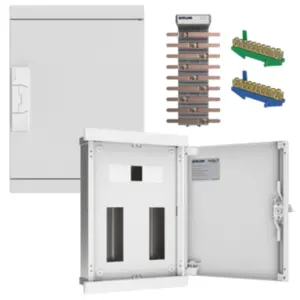 Quadro de Distribuição Embutir 46 Disjuntores + Barramento Bifásico 100A Volt - Brum
