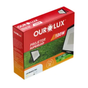 Refletor Led Slim 100W 6500K Bivolt Preto 03267 - Ourolux