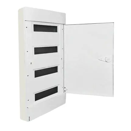 Quadro De Distribuição Em termoplástico Sobrepor 48 Disjuntores Din 100A Plus BR+48S Porta Branca -