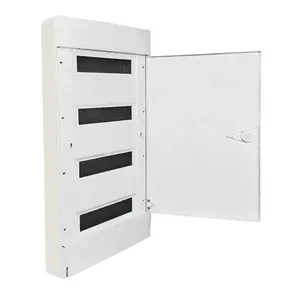 Quadro De Distribuição Em termoplástico Sobrepor 48 Disjuntores Din 100A Plus BR+48S Porta Branca -