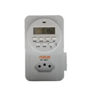 Timer Programador Digital De Tempo 2P+T Bivolt 16.02 - Foxlux