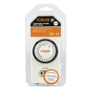 Timer Programador Analógico De Tempo 2P+T  Bivolt 16.01 - Foxlux