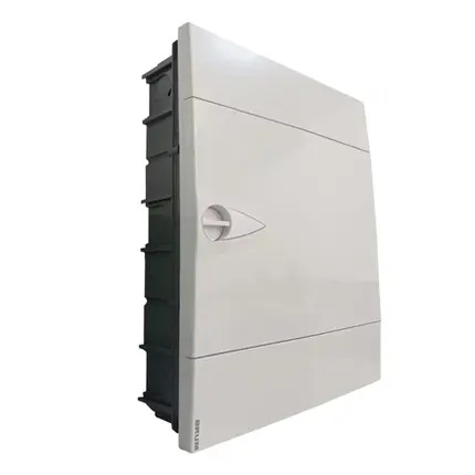 Quadro De Distribuição Em termoplástico Embutir 24 Disjuntores Din 100A Plus BR+24 Porta Branca - Br