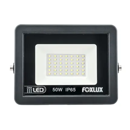 Refletor Led   50W 3000K Bivolt Preto LED38.13 - Foxlux