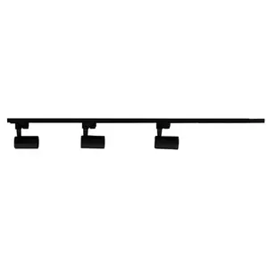 Kit Com 3 Spots Led 10W 3000K Bivolt Com Trilho De 1 Metro Preto 03784 - Ourolux