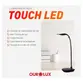 Luminária De Mesa Flexível Led 2W 4000K Bivot Botão Touch Recarregável Preta 05701 - Ourolux
