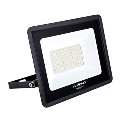 Refletor Led Slim   50W 6500K Bivolt Preto CONTROLED PRESENÇA 02852 - Ourolux