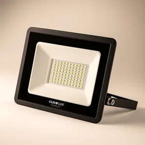 Refletor Led Slim  100W 6500K Bivolt Preto CONTROLED PRESENÇA 02854 - Ourolux