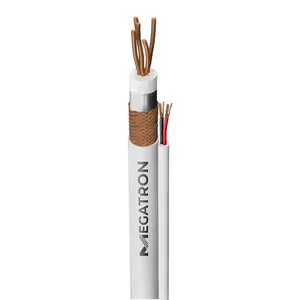 Cabo Coaxial Para CFTV RF 0,48/2,5 DBL + 2X26AWG branco Rolo Com 100 Metros - Megatron