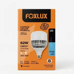 Lâmpada Led Alta Potência  62W 6500K E=27 Bivolt LED90.29 - Foxlux