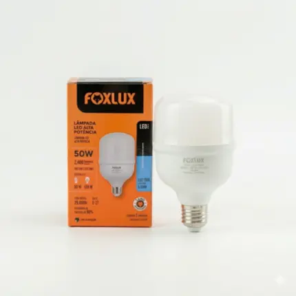 Lâmpada Led Alta Potência  50W 6500K E=27 Bivolt LED90.24 - Foxlux
