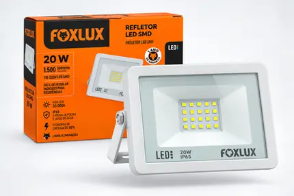 Refletor Led   20W 6500K Bivolt Branco LED38.34 - Foxlux