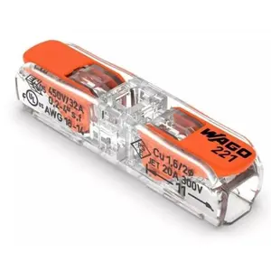Conector Emenda Em Linha 2 Polos 0,20-4,00mm 221-2411 - Wago